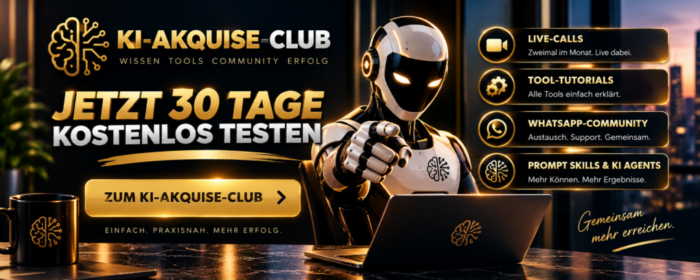 KI-Akquise-Club Banner: Jetzt 30 Tage kostenlos testen
